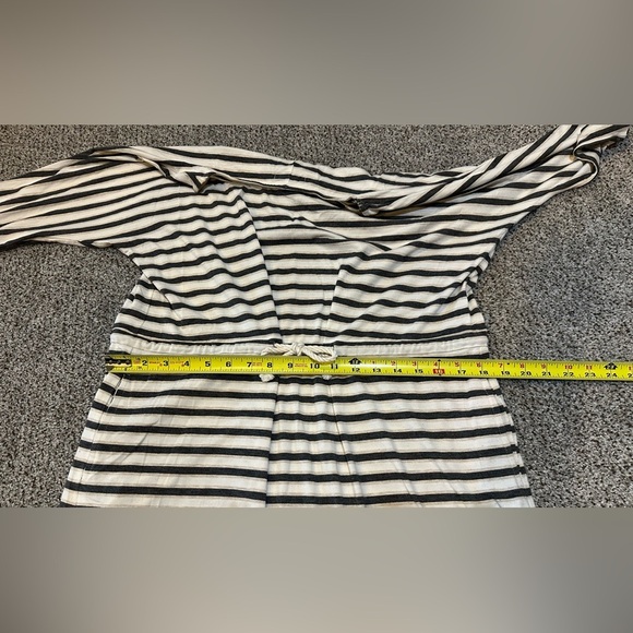 GAP Size L Cotton Knit Ivory Gray Striped Nautical Dress Rope Bow Belt R $69 - Picture 10 of 11